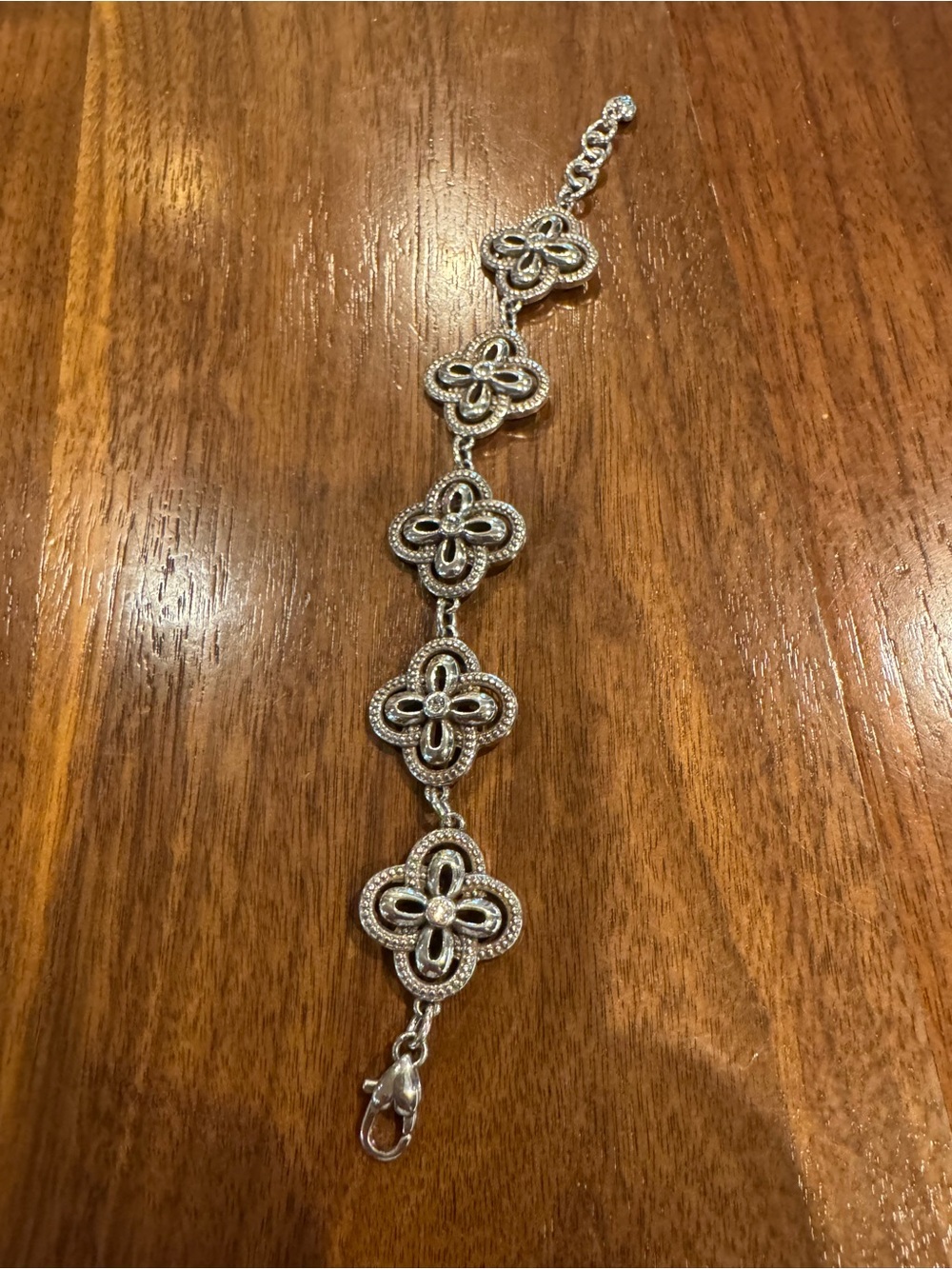 Brighton Silver Floral Link Bracelet